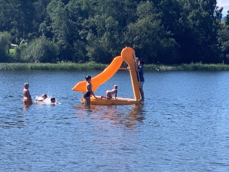 Vannsklie på Onsakervika strand. Den er alltid populær.